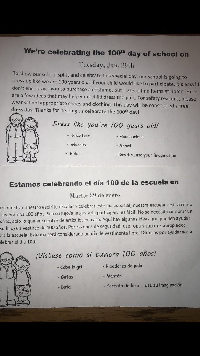 Attention Roadrunners: join us in celebrating the 100th day of school on January 29th!