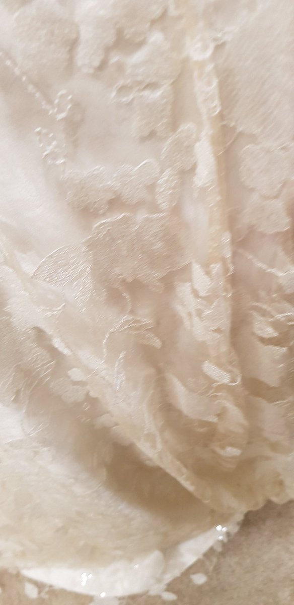 Gold lace over ivory satin, designer Sonsie's amazing detail. Curvaceousbridal.co.uk #corsetback #sizes16to36 #Sheffield #curves #plussizebridal