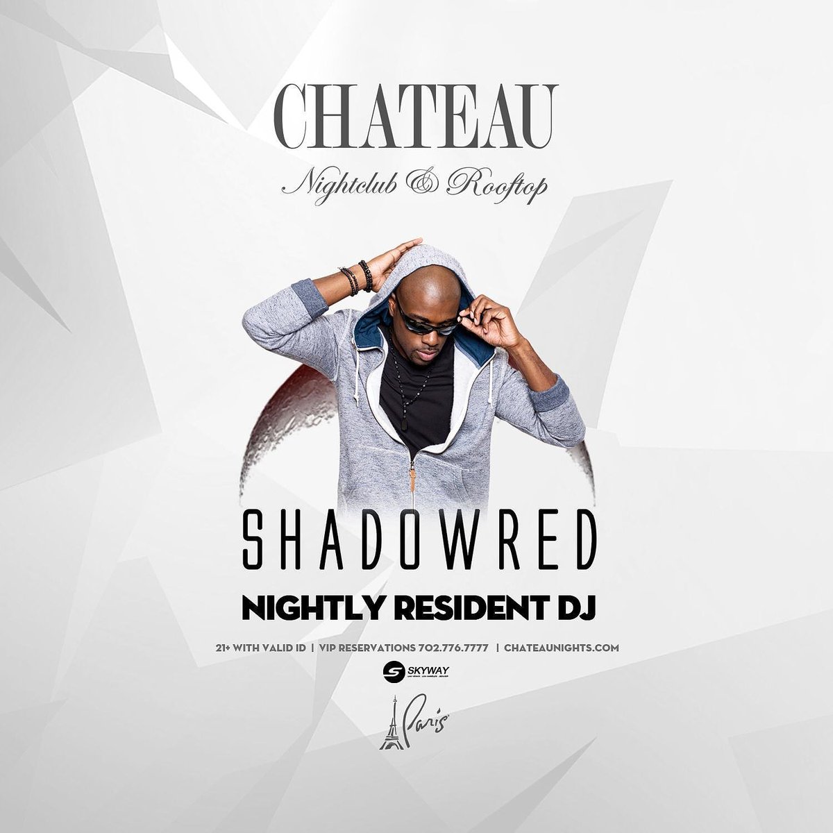 kealaboi's tweet photo. Tonight @chateaunightclub for our Hip-hop &amp; Reggaeton Rooftop party at the Paris we have none other than Resident DJ @djshadowred spinning on the 1s-and-2s.
📋FREE VIP GUEST LIST 📋
🥂FREE DRINKS FOR LADIES🥂
🍾VIP BOTTLE SERVICE🍾
📱7026957011📱
(WHATSAPP/TEXT) https://t.co/Zf7ZHDzaaa