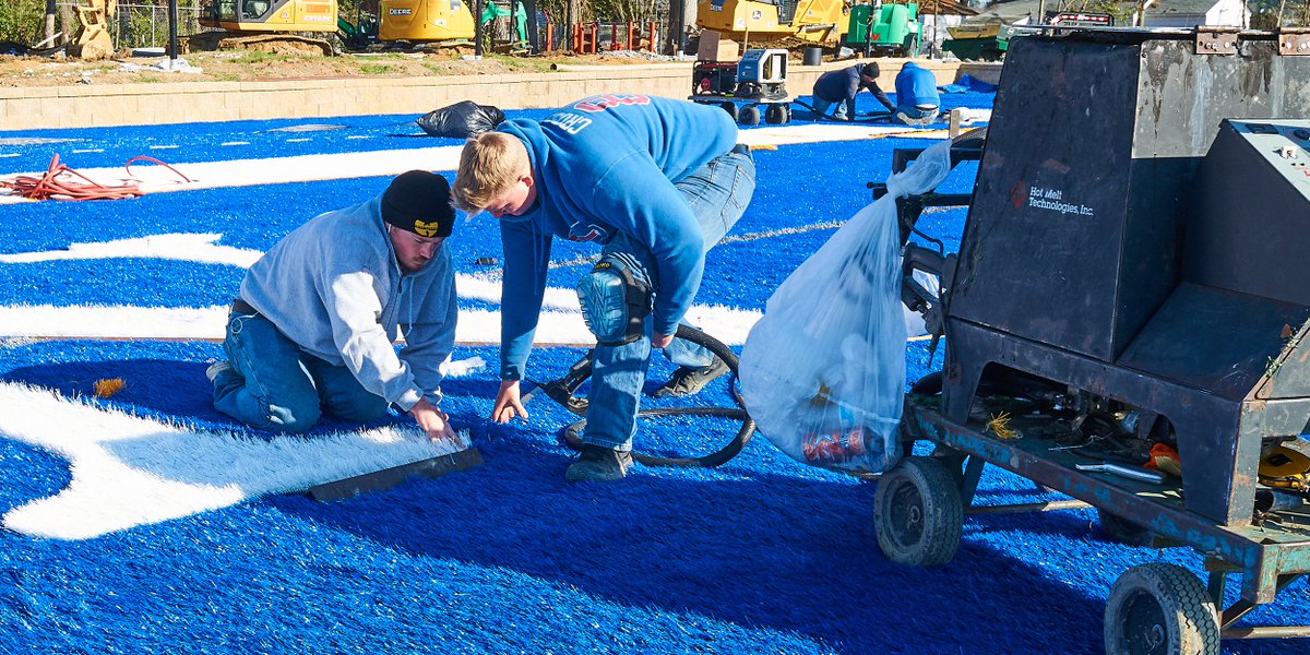 BartonAthletics's tweet photo. Barton's new synthetic turf field is taking shape! . Photos courtesy of Matt Proseus . #FearTheDawgs https://t.co/BDP3nOSZcK