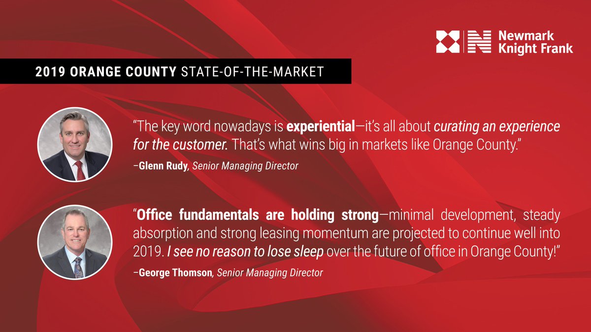 Newmark_West's tweet photo. NKF’s #Retail #CapitalMarkets expert Glenn Rudy and #Office #LeasingExpert George Thomson participated at the Orange County Commercial Real Estate State-of-the-Market Conference on Jan 24th. #CRE #TeamNKF #RealEstate #OrangeCounty #FlashbackFriday https://t.co/wXI5FKsHKr
