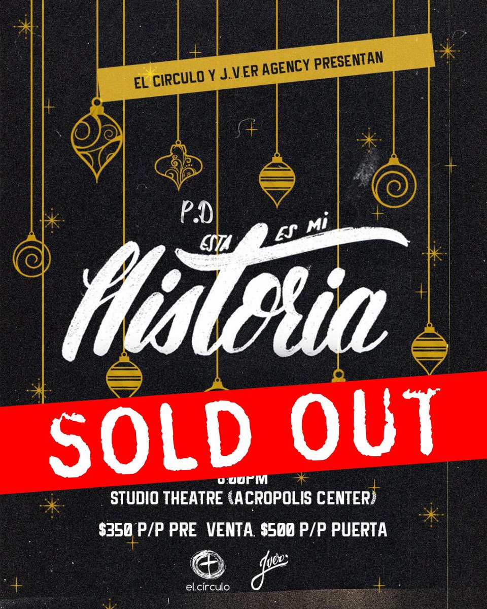 El_Circulo's tweet photo. ¡Boletas agotadas! Esperamos que tengas la tuya a mano, si es así: Nos vemos mañana a las 8:00PM en Studio Theater en Acropolis Center. Dios mediante || ¡Gracias por el apoyo! #elcirculo #jver #teatro #obrateatral https://t.co/w9CVIsNEFC