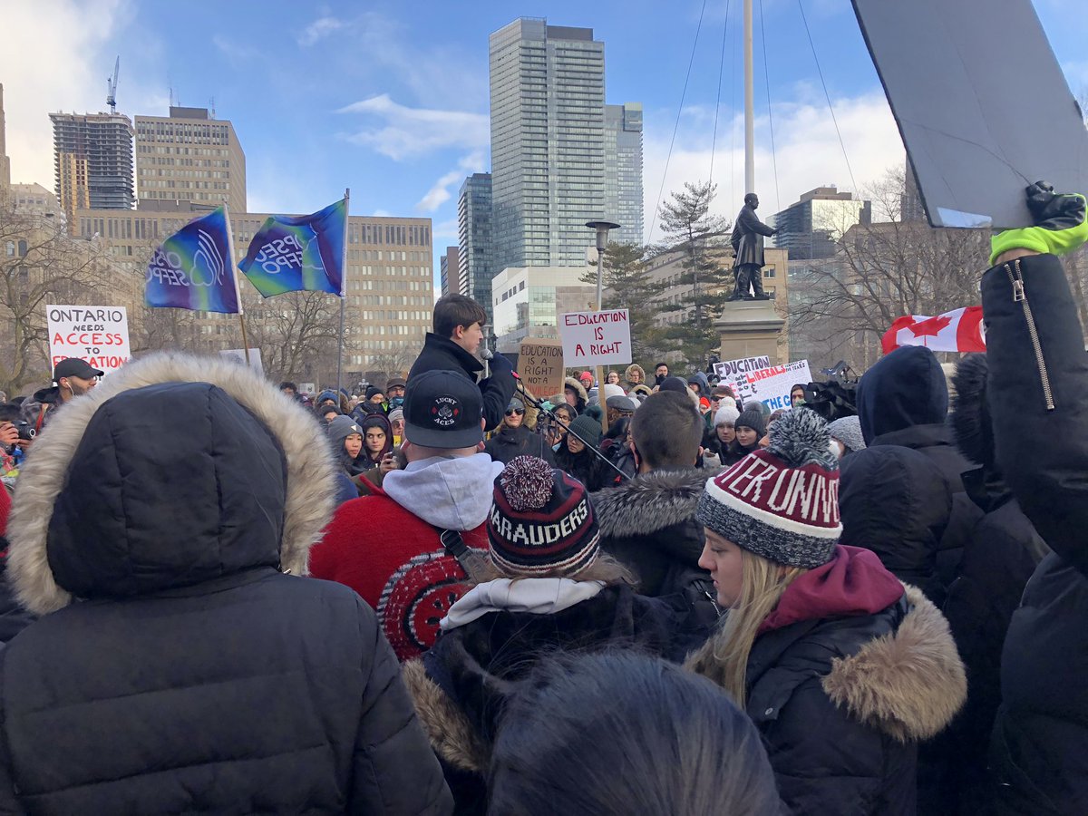_allyharrison's tweet photo. Sights and scenes from the #OSAPprotest in Toronto https://t.co/zAV1FvsPLT