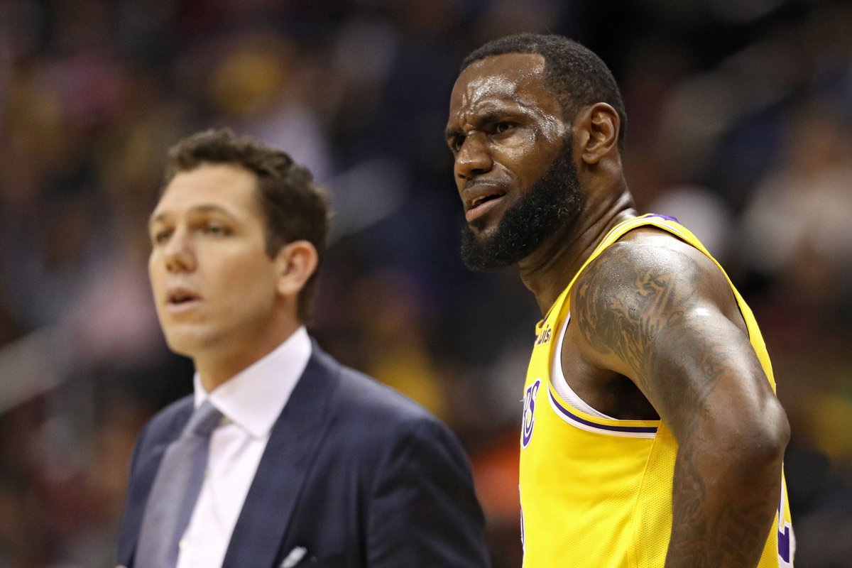 LakersSBN's tweet photo. LeBron James’ camp would reportedly "prefer a coaching change" from Luke Walton and are "not too subtle about that." https://t.co/ALoHQWnvV3 https://t.co/eVQIEVqt29