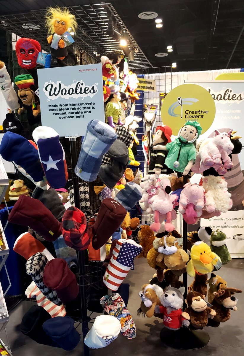 inside_golf's tweet image. Popular booth at the #PGAshow was #BritishColumbia based headcover company @CCForGolf.New for this year is the Putter Pals line that feature cute stuffed animals on putter covers&amp;amp; the Power Performance driver headcover that allows you to charge your phone or device on the course