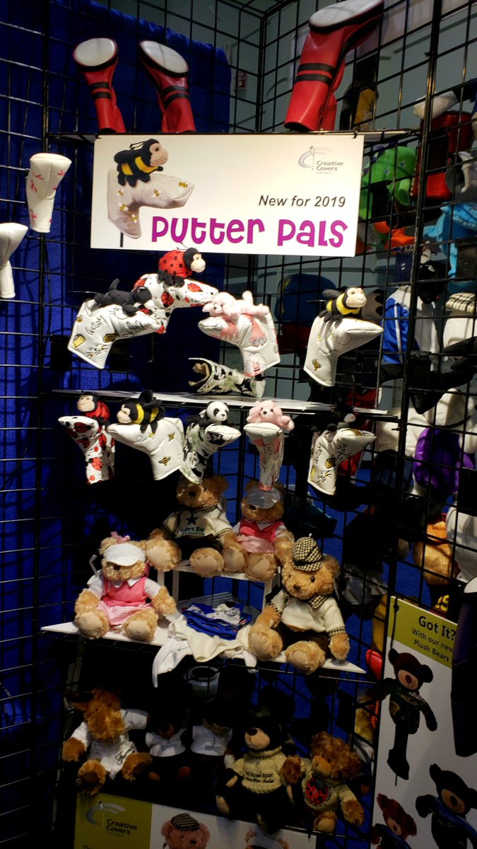 inside_golf's tweet image. Popular booth at the #PGAshow was #BritishColumbia based headcover company @CCForGolf.New for this year is the Putter Pals line that feature cute stuffed animals on putter covers&amp;amp; the Power Performance driver headcover that allows you to charge your phone or device on the course