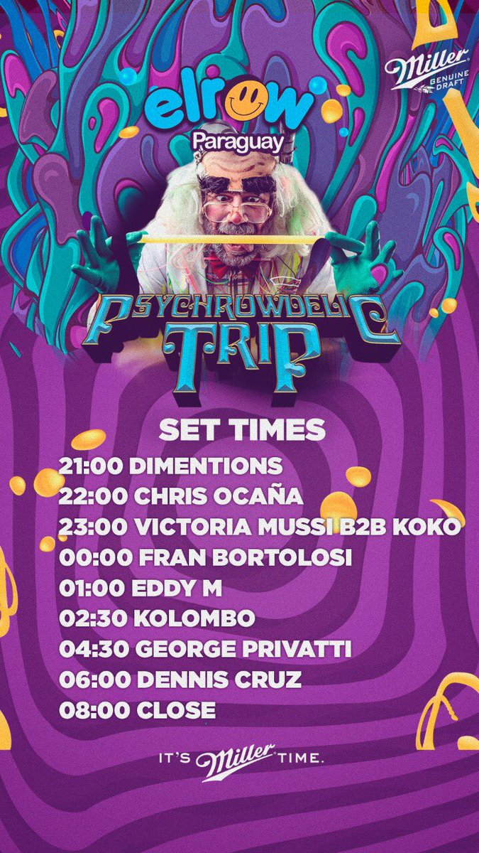 Take a look at set times! 👀 <a href="/elrow_/">elrow</a> 🇵🇾