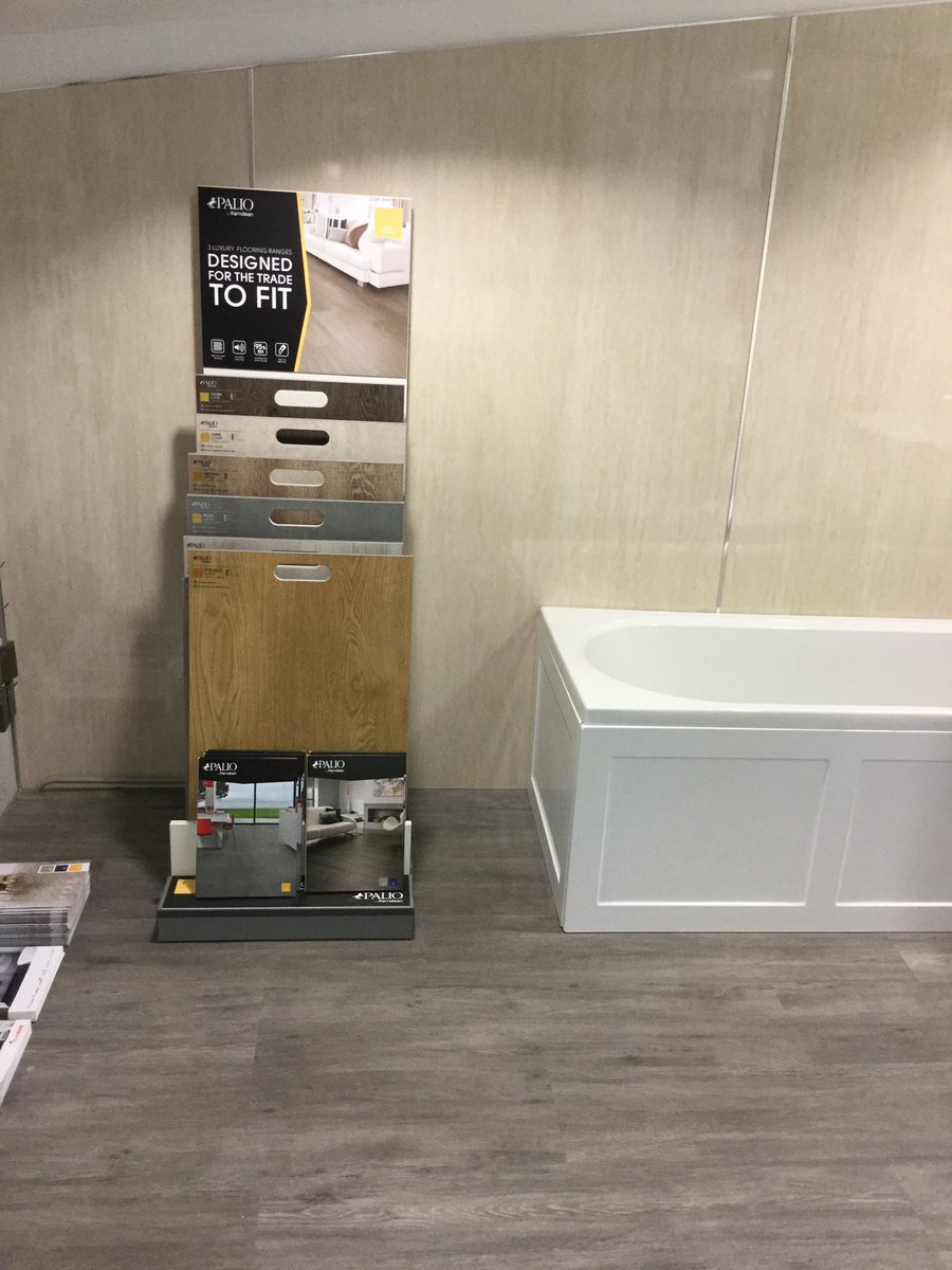 Palio_Damian's tweet photo. @plumbaseuk in Lymington showing off their new @PalioFlooring Looselay floor (Linosa LLP148). The showrooms opens in the next few weeks. #palio #looselay #plumbase #bathroom #bathroomdesign #flooring #vinyl #Interiors #grey #showroom #lymington #NewForest https://t.co/vuwys4o6pC