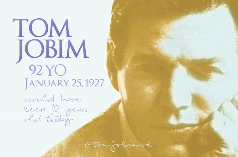 TomJobimOk's tweet photo. January 25, 2019 ( 1927 ) - Tom would have been 92 years old today. #tomjobim https://t.co/03GiPyBmOL