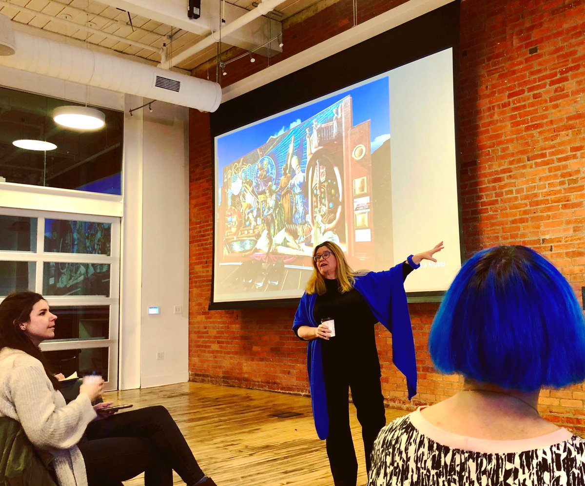 Laura_Storck's tweet image. So excited to hear badass @MegMural speak on #surreal today at @Philadelphia_CM! Not only about visual arts, but I learned how it deeply relates to the personal stories + connections we share when creating art as a community.  What an inspiration!💡👊🏻🙏🏻✨#cmphl #creativemornings