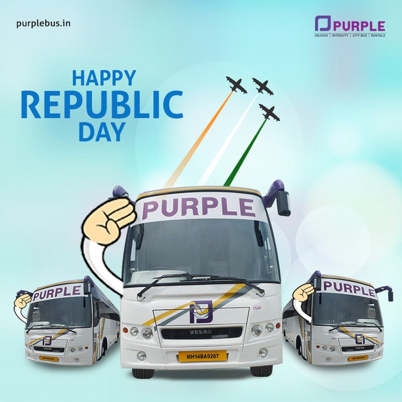 To each and every Indian, we wish to serve you with care, love and utmost dedication as we celebrate together the 70th Republic Day. 
#PrasannaPurple #Purplebus #HappyRepublicDay