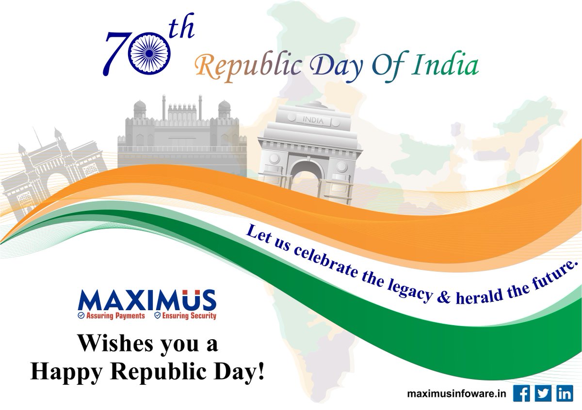 Maximusinfoware's tweet photo. #HappyRepublicDay
Let us celebrate the legacy and herald the future!
Best Wishes,
from Maximus
https://t.co/nQL7mqWpet
#Maximus #OmniChannelSwitching #DigitalPayments #ATMMonitoring #EnterpriseManagement https://t.co/hHxUIn3O8e