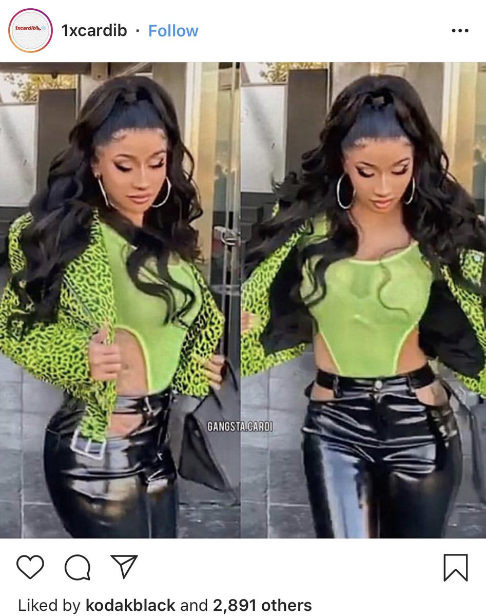 Kodak Black liked this collage of Cardi on a Cardi fan page.