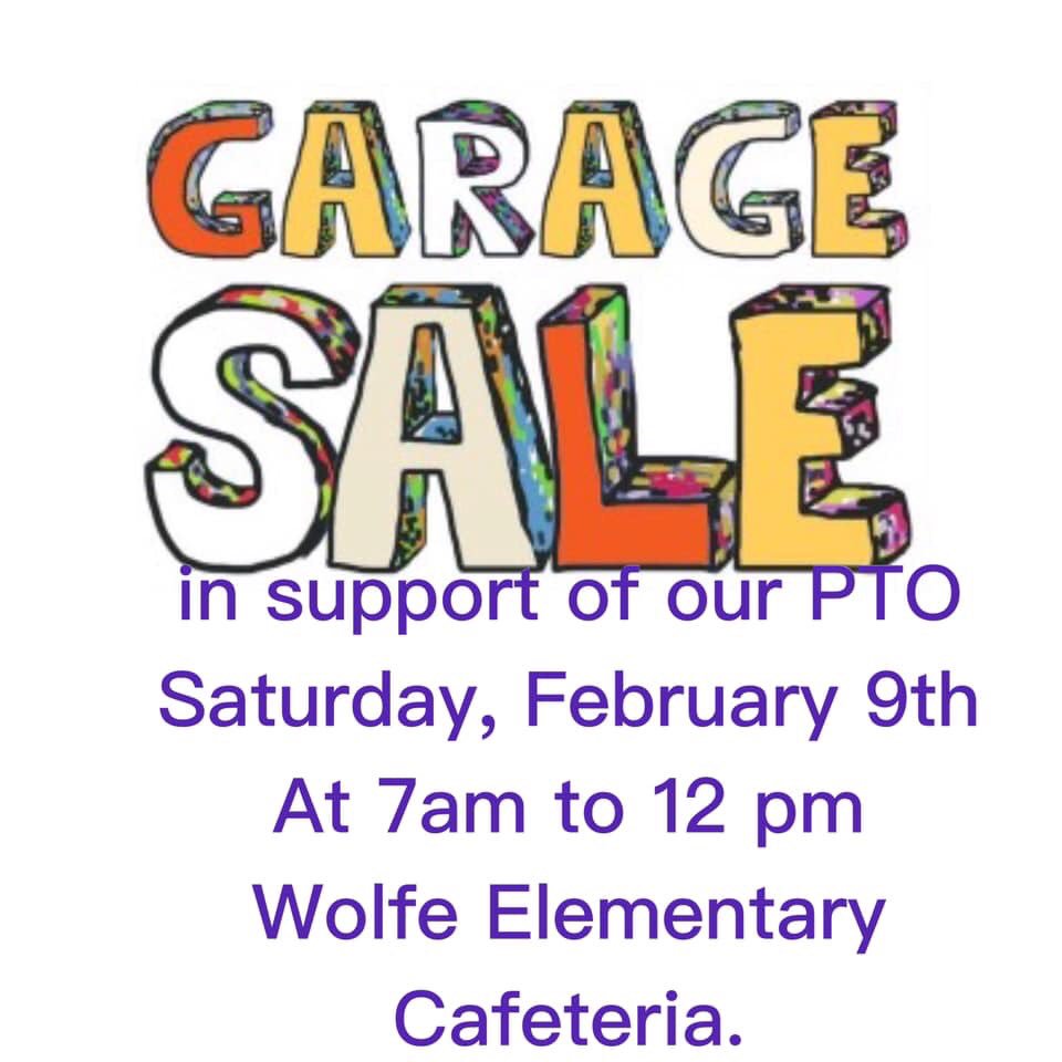 Wolfe_dad's tweet image. GARAGE SALE @WEinKaty 
Garage sale in support of Wolfe elementary PTO is Saturday February 9th 7am -noon
DONATIONS 
DROP OFF TIMES DONATIONS: FRIDAY FEB 8TH 12.30-2.30 / 3.45-5.00 PM, PARKING SIDE NEXT TO CAFETERIA***