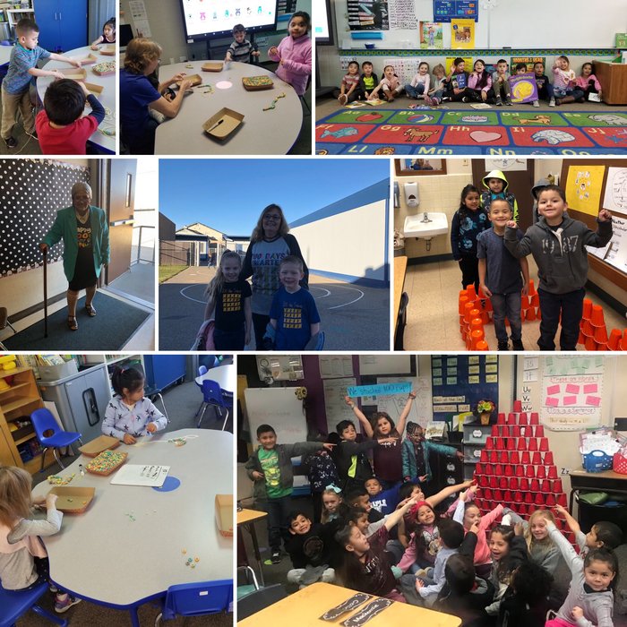 MapleROAR's tweet photo. Celebrating 100 days of school! Counting and building with friends! #MapleROARs #IMPACTtheFutureHUSD https://t.co/0kdkOM7Gjg