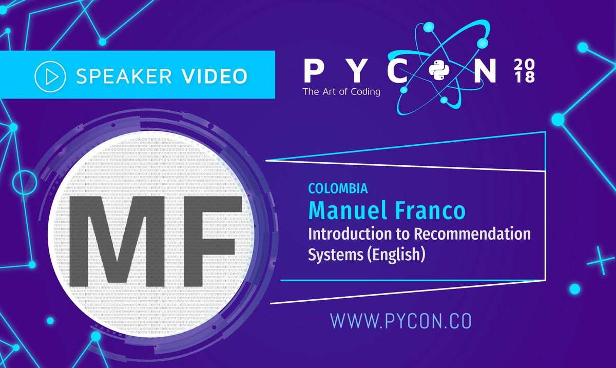 pyconcolombia's tweet photo. Watch the video of Manuel Ignacio Franco @maigfrga , he teaches us about "Introduction to Recommendation Systems".

https://t.co/EpMq3fi8jP

#PyConColombia2018 https://t.co/WRxA3FQUEx