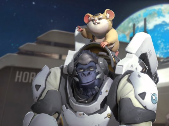 WeHaveATBrex's tweet photo. #Winston &amp; #WreckingBall to be removed from #Overwatch on EU servers due to animal rights violations! #Brexit will allow British gamers to enjoy Gorillas 🦍 and Hamsters 🐹 beating the shit out of each other! #BrexitMeansBrexit #Blizzard https://t.co/XKfvz1bmLq