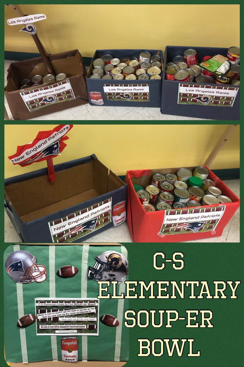 Principal_KL's tweet photo. The Rams are up, 3 boxes to 1! 🏈 Only five more school days until the we have a winner! #FillTheBoxes #SoupErBowl #CSrocks #BeMoreEagle https://t.co/Avls4iRd2R