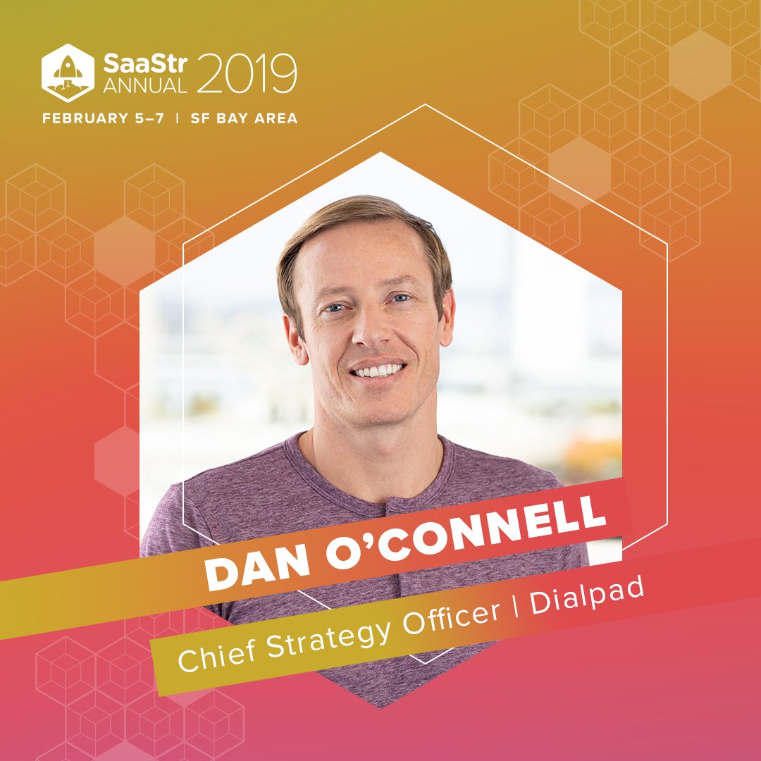 saastr's tweet photo. We're pleased to welcome @DialpadHQ @cwalker123 and Dan O'Connell +  @Work_Bench @jerseejess to the SaaStr Annual agenda! Learn how Dialpad is helping businesses #makesmartercalls at https://t.co/fkffbC6asN https://t.co/2mtTAJPA8F