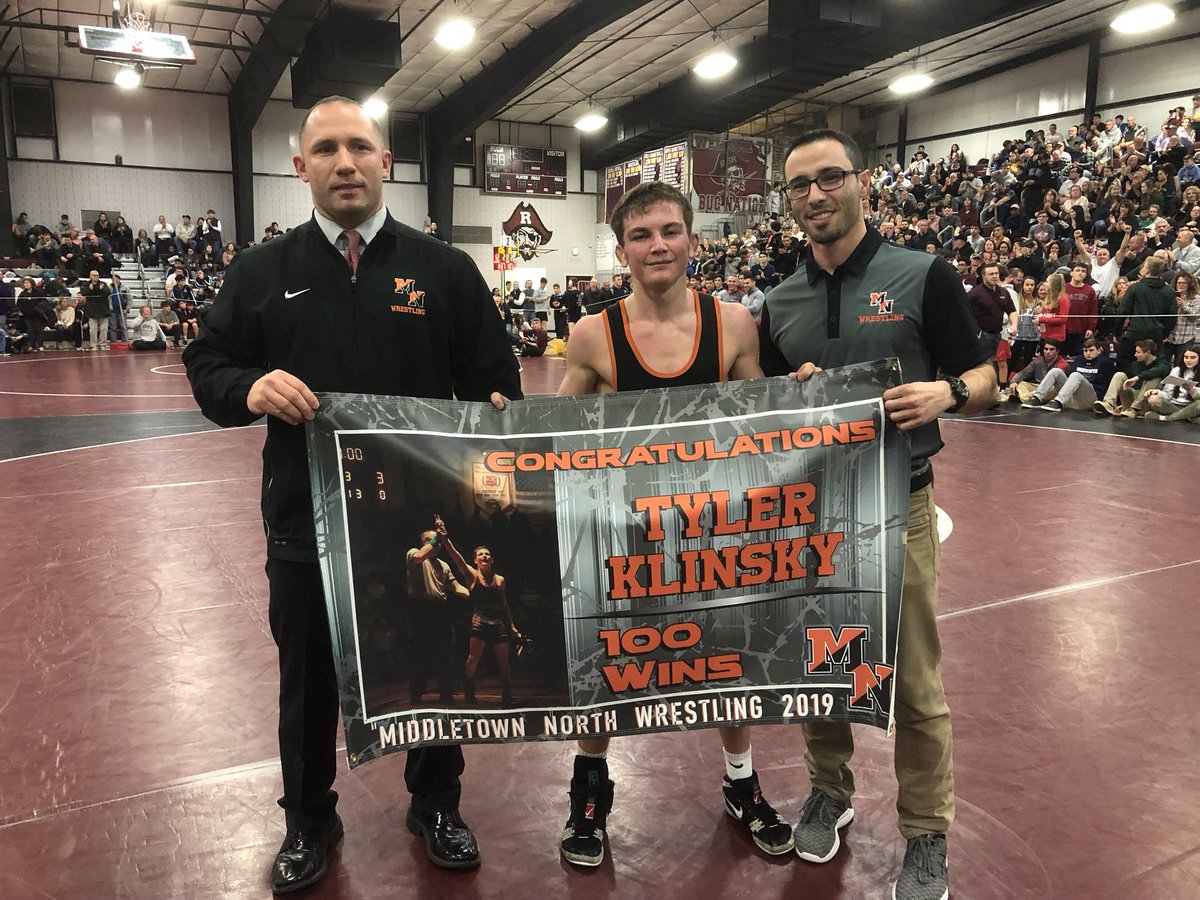 CoachMorleyMTPS's tweet photo. Big congrats to Tyler Klinsky on winning your 100th career wrestling victory! It’s been a long journey and we still have more to prove! An absolute privilege watching you grow into the wrestler and young man you are today!💯🤼‍♂️ #MTPSPride #HuntingSZN @tylerk017 https://t.co/3XSbhluxl2