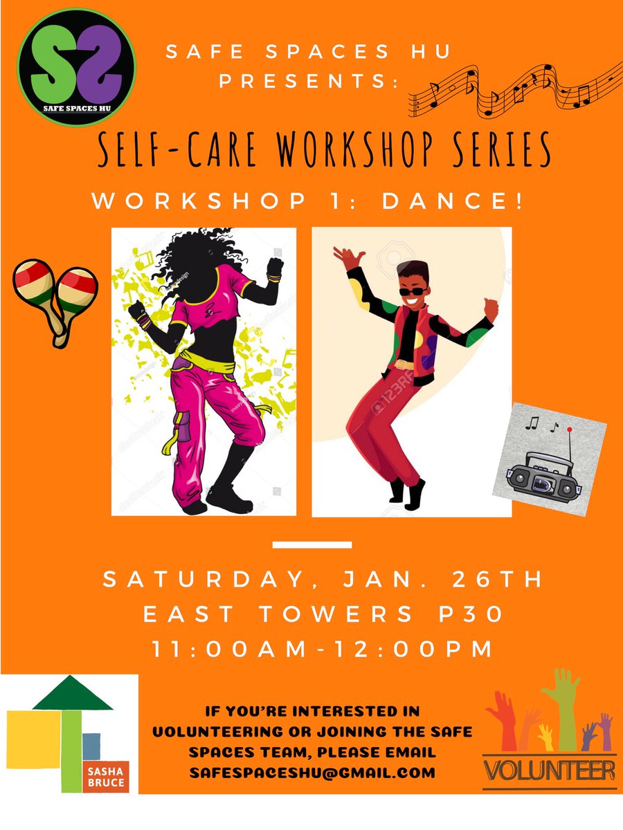 Tomorrow!!!! Come out and volunteer and join us for our first dance workshop. Bring a towel and get active with us!