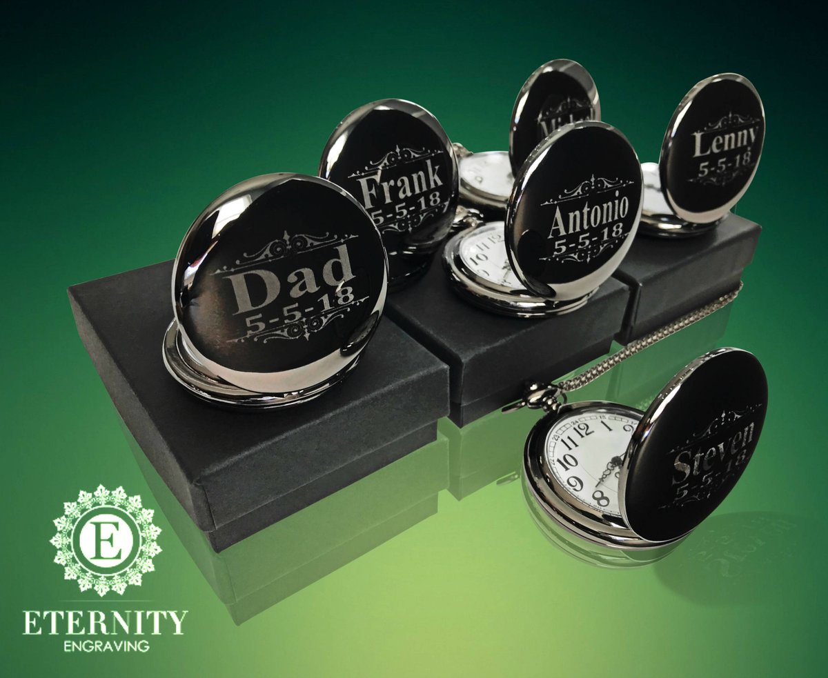 EternityEngrave's tweet photo. 7 Groomsman gifts - 7 Black engraved pocket watches - 7 Black finish pocket watches - Personalized engraved gift - Wedding gifts for Men https://t.co/p4a7XLF7dn #engravedgroomsmen #groomgift #customengraved #groomsmangifts #groomsmengifts #EngravedPocket https://t.co/9gTqdXzRb8
