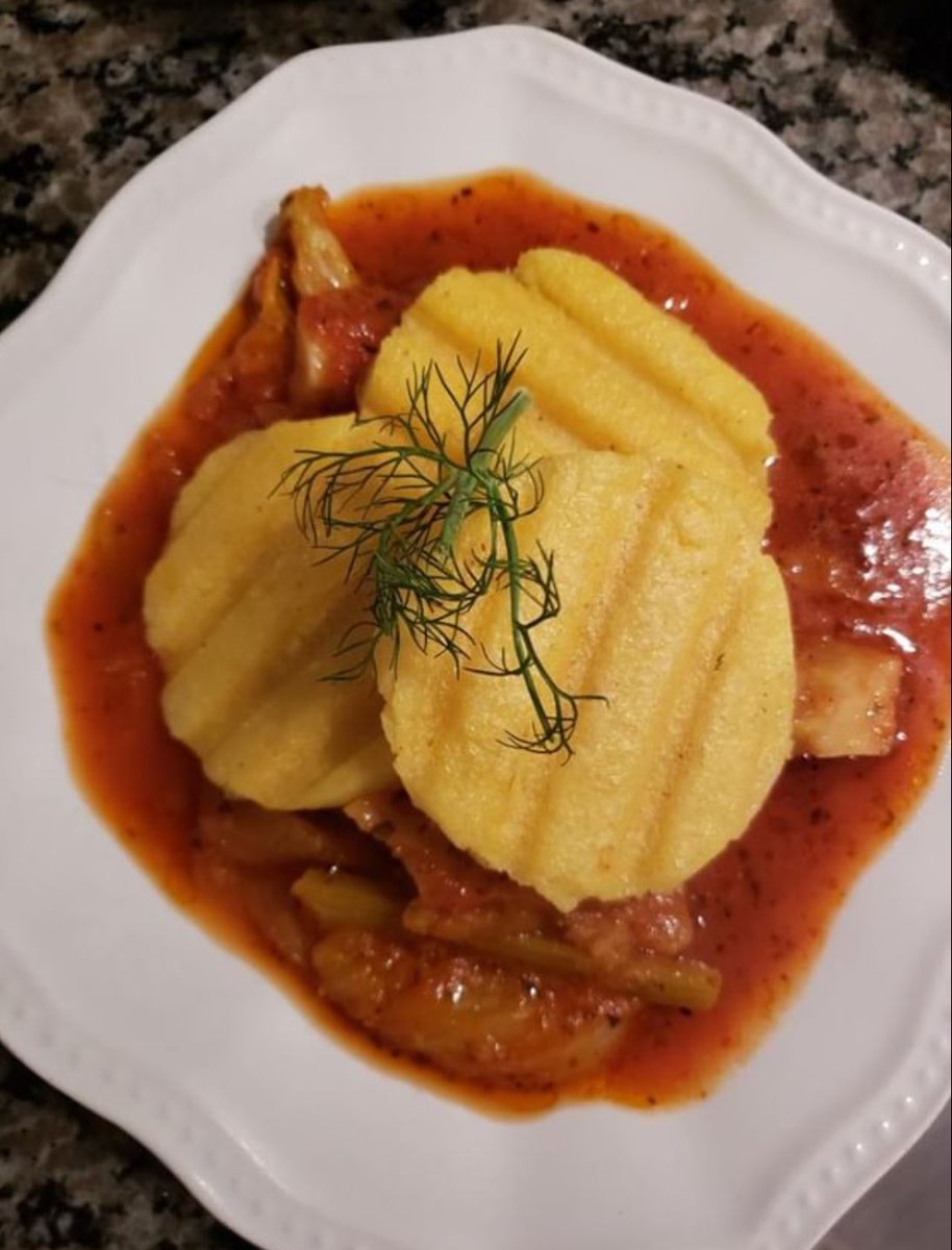 Quick, easy, delicious dinner! Grilled polenta over sautéed Fennel and tomato sauce. Recipe on Instagram and Facebook <a href="/AuroraImporting/">Aurora Importing</a> #Polenta #grill #fennel #sauce #food #foodie #recipe #recipes #toronto #montreal #vancouver #foodblog #foodblogger #eat #family #friends #dinner