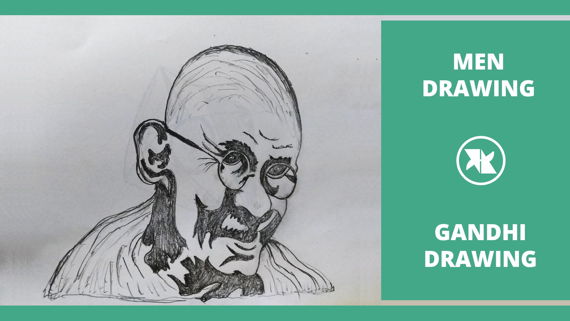 Gandhiji ka Drawing Very Easy | Mahatma Gandhi Face Drawing - YouTube