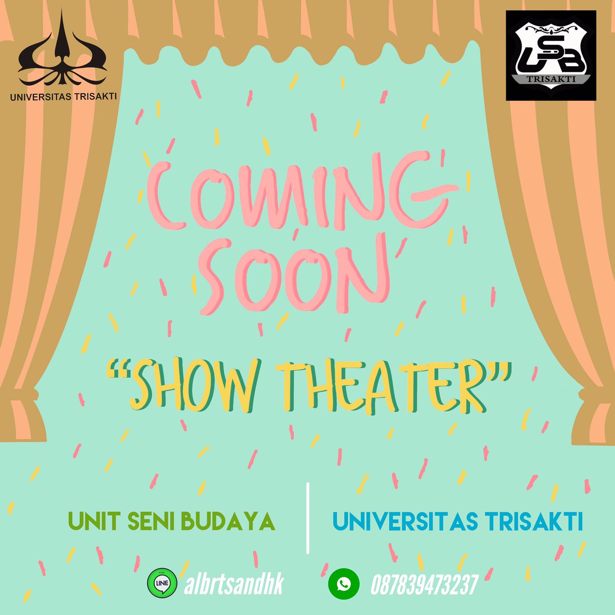Cerita lama yang terlupa akan kembali dikenang berpadu-padan dengan konsep berbalut musikal. “SHOW THEATER 2019” will coming into you this march, just wait and join with us!!! ❤️ #comingsoon #showtheater2019 #usbtoday #usbinfo #usbtrisakti #trisaktiuniversity #universitastrisakti