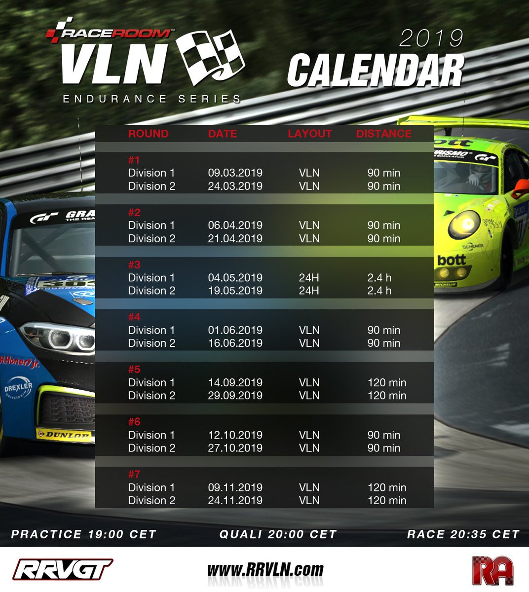 The 2019 Season of #RRVLN starts in March!

But before we will do a TEST RACE on 23.02.2019 and everyone is welcome to join.

Sign up for the TEST RACE now via RaceApp.eu ➤raceapp.eu/rrvln#/Series/…

Join our discord (mandatory): discord.gg/wrmXP6x