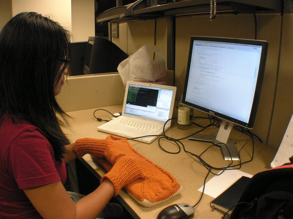 Парочка девиц работает с писюном программиста