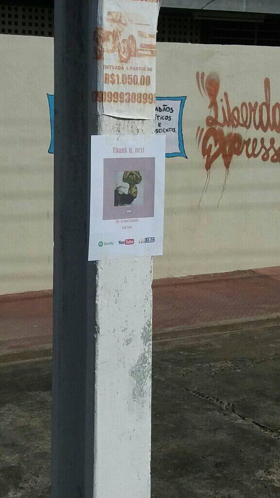 YeesPOP's tweet photo. @ArianaGrande your Brazilian fans are releasing #ThankUNext https://t.co/suFuUWyHhz
