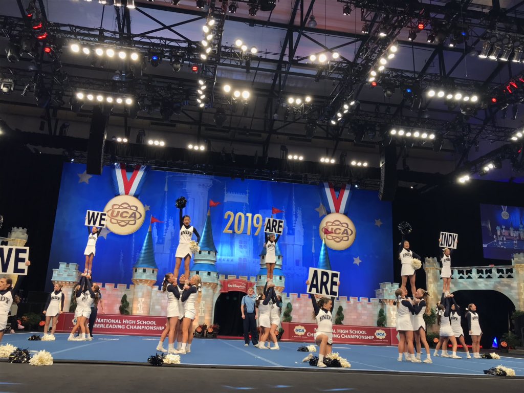 UCAupdates's tweet photo. Kicking off the Super Varsity DI Semi-Finals with routines packed full of energy to lead the crowd! 💥 #UCAnationals https://t.co/ckSPenVwRV