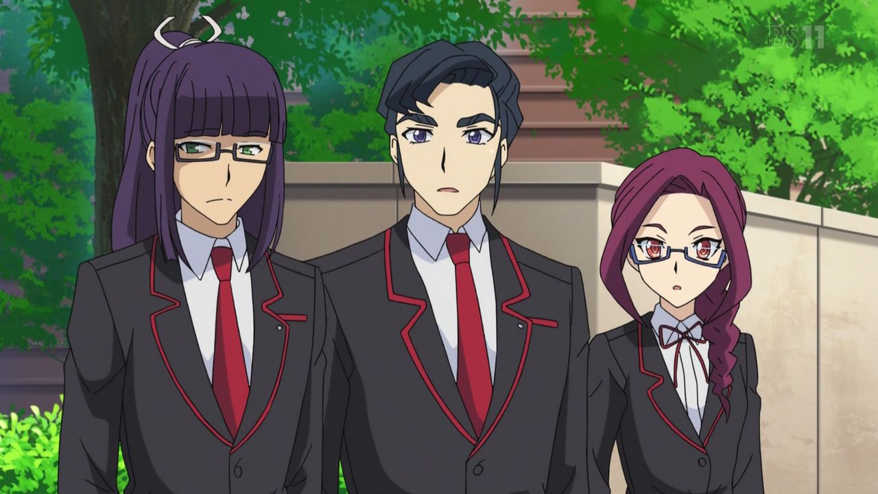 嘲笑のひよこ すすき 宮地学園高等部生徒会の皆さん 過去のリンクジョーカー編ではアイチ達のカードファイト部に色々と妨害活動して出番あったけど 今作では完全にモブ状態 Cfvanguard Cf Vanguard ヴァンガード Bs11 T Co Z7mbk4wvor