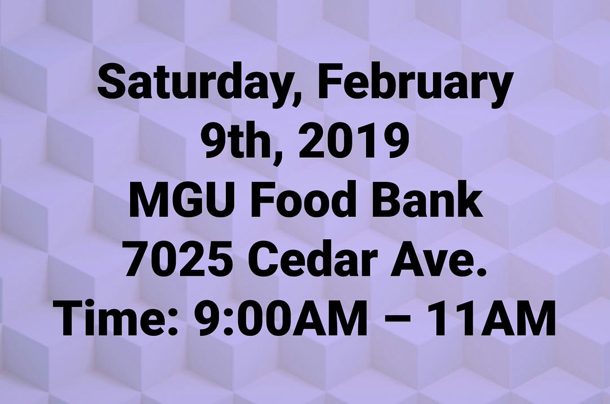 Sharp2018's tweet image. Happening now!!!!
Mastering Generosity Unlimited (MGU) Food Bank
Mt. Gillion Missionary Baptist Church
7025 Cedar Ave.
Cleveland, Ohio. 44103
Time: 9:00AM – 11AM  #godstuff  Please Share!!!!