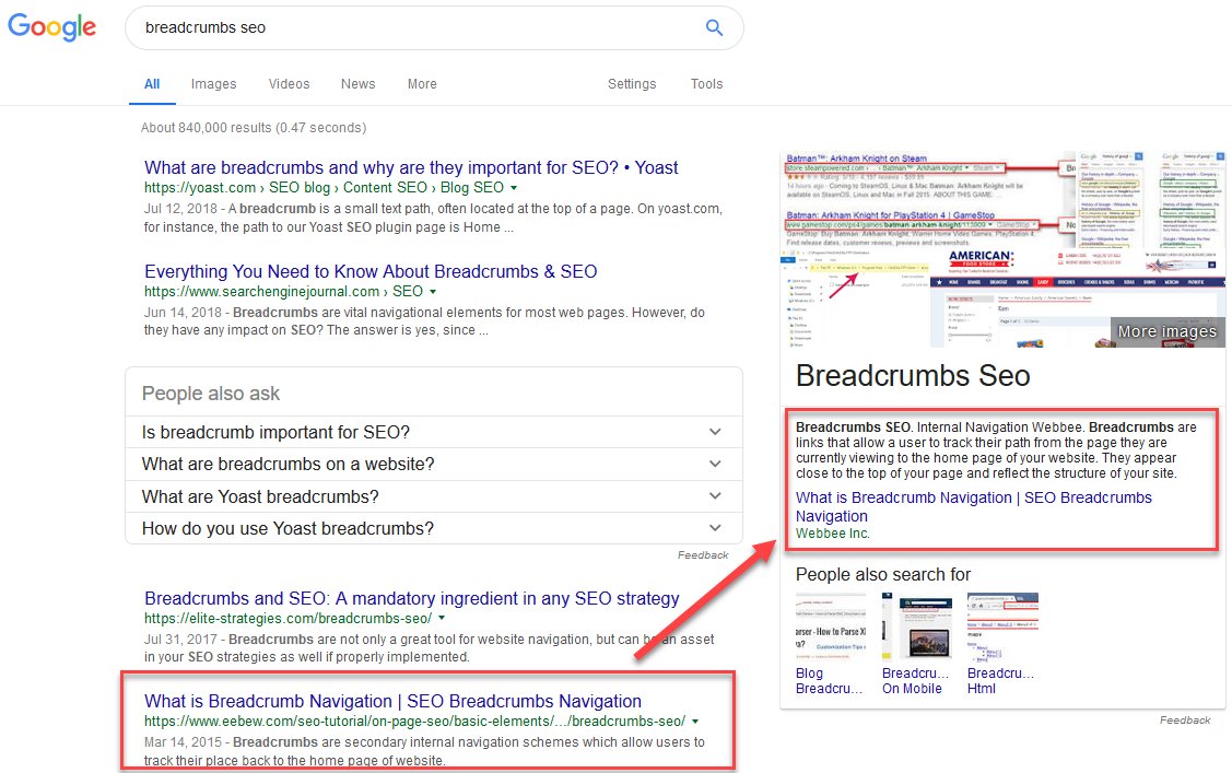 beaeInci's tweet photo. Did you notice?

Google is showing knowledge graph against our page in search results. Like, when you search “breadcrumb SEO” in Google you can see both results organic regular &amp; knowledge graph against Webbee Inc’s page.

#breadcrumbs #breadcrumbnavigation #internallinking #seo https://t.co/kL67U6A1lF