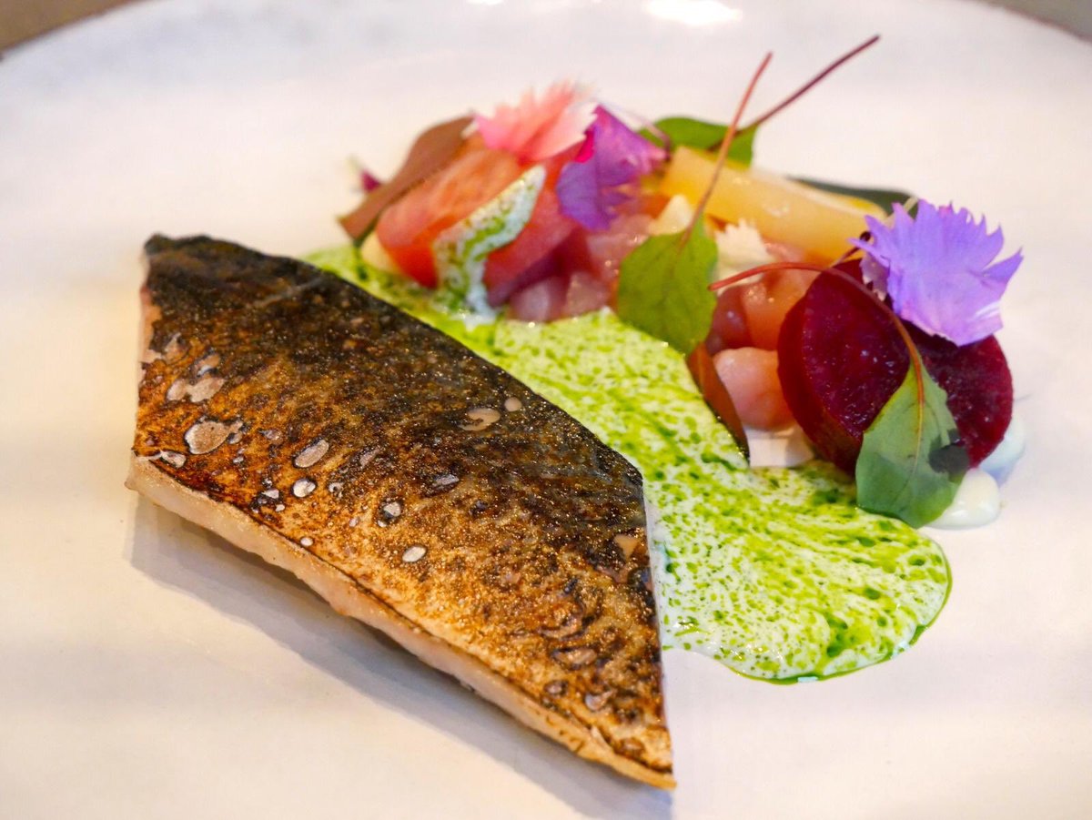 Mackerel, heritage beetroot and wasabi.

Eureka Cookery School <a href="/leo_kattou/">Leo Kattou</a>  

#simpsonsrestaurant #edgbastonvillage #birmingham #cookeryschool
