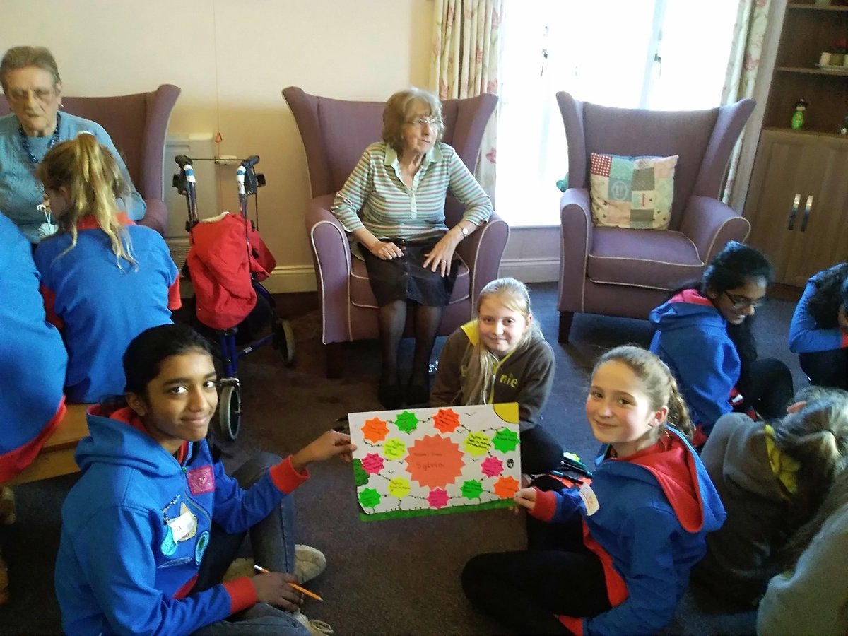 SMC_ForestHall's tweet photo. Happiness project and girl guides and the brownies this afternoon residents thoroughly enjoyed themselves @St_Martins_Care @AlzInspiration @ageUKNT #Happiness https://t.co/iANVQDkvZo