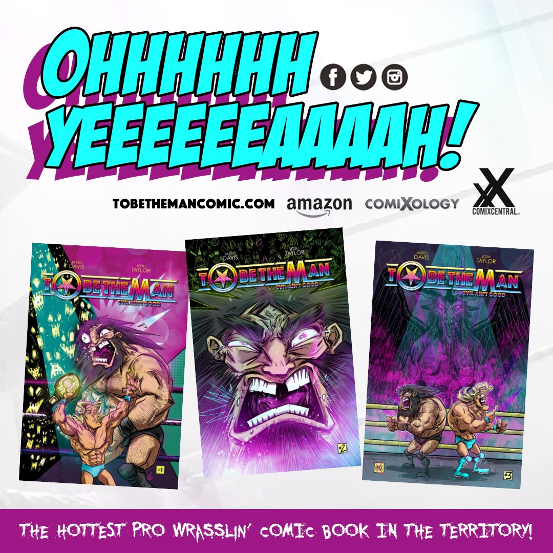 ToBetheManComic's tweet photo. Freak out! Freak out! Chapters 1-3 of #ToBeTheMan: #EvilAintGood are available now in #print & digital formats at Amazon, @comixology, @comixcentral, & https://t.co/owcPKl3OPH! #comicbook #indiecomics #newrelease #prowrestling #WrestlersVsEvil #horrorcomedy #tobethemancomic https://t.co/ywwxwZ1xyc