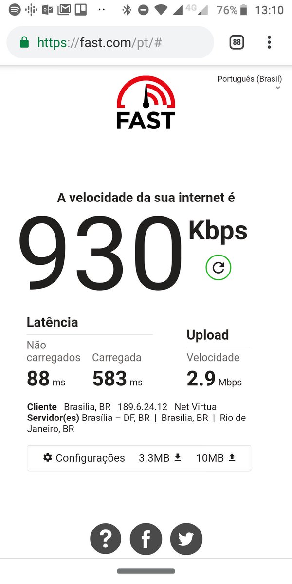 efremfilho's tweet image. A @NEToficial é uma piada... A pessoa para 30mbps e tem que viver com menos de 1mbps #netvirtua eu não recomendo a ninguém.