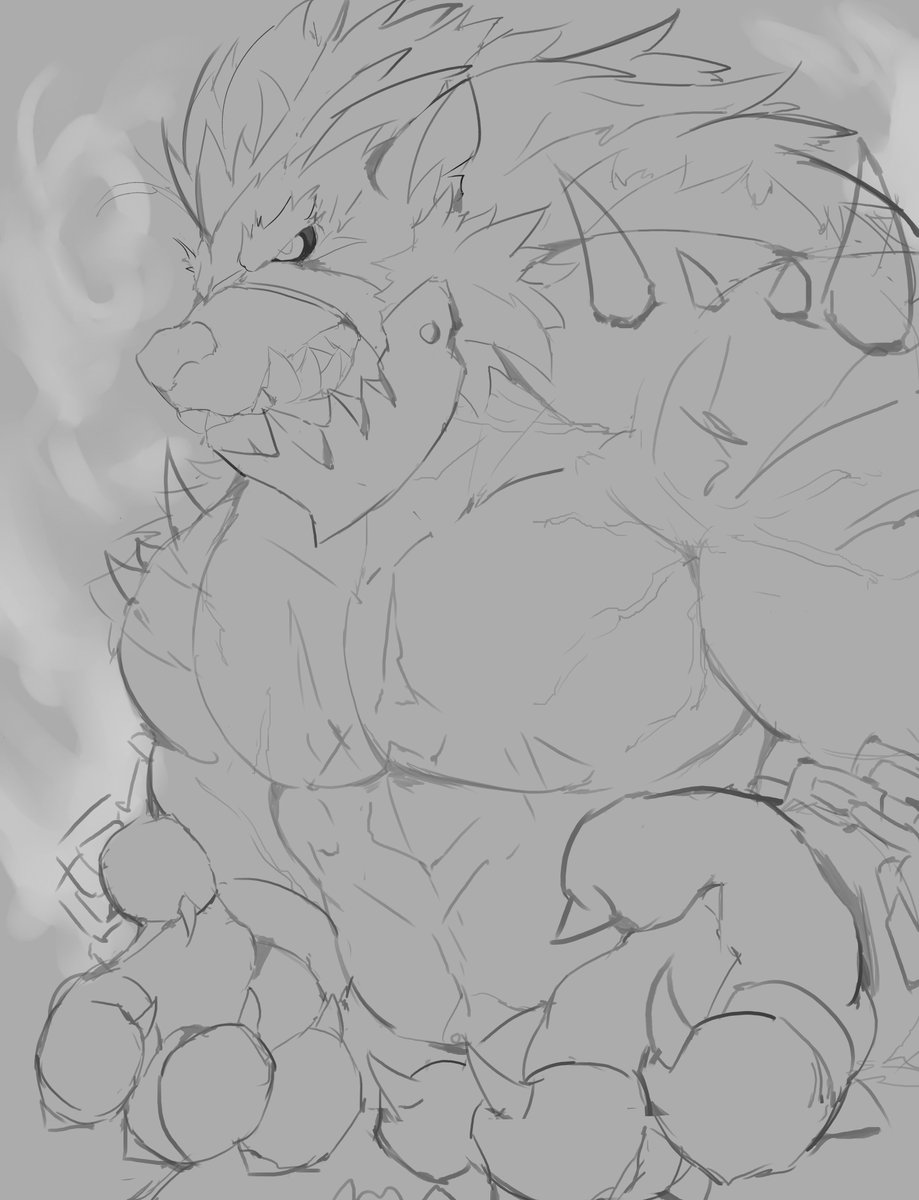 Lazydoog's tweet photo. Tearing（wip） https://t.co/b6TQUTkSM5