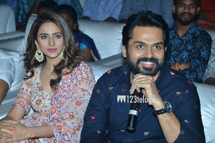 123telugu's tweet photo. Photos : #DevPreReleaseEvent 

https://t.co/WEzeONK45L

#Karthi #RakulPreetSingh #devonfeb14 https://t.co/X8vRWVKy2l