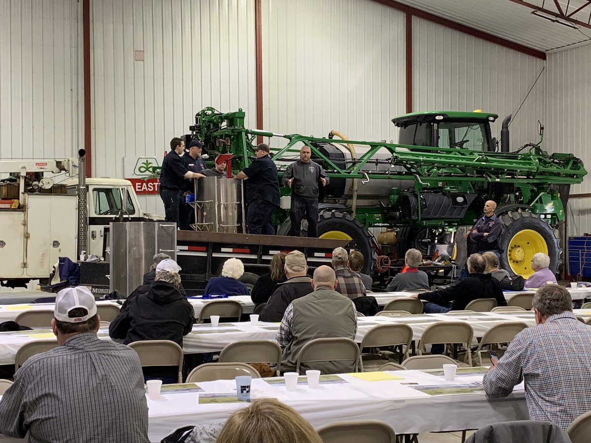 OSUEm's tweet photo. 90% of those submerged in a grain bin end up as fatalities. Thanks to local #fire departments Walhonding Valley #VFD and Three Rivers #FD for their #farmsafety demonstrations at this morning’s Breakfast on the Farm. #OFBF #farmsafety https://t.co/OVNzI71Aue