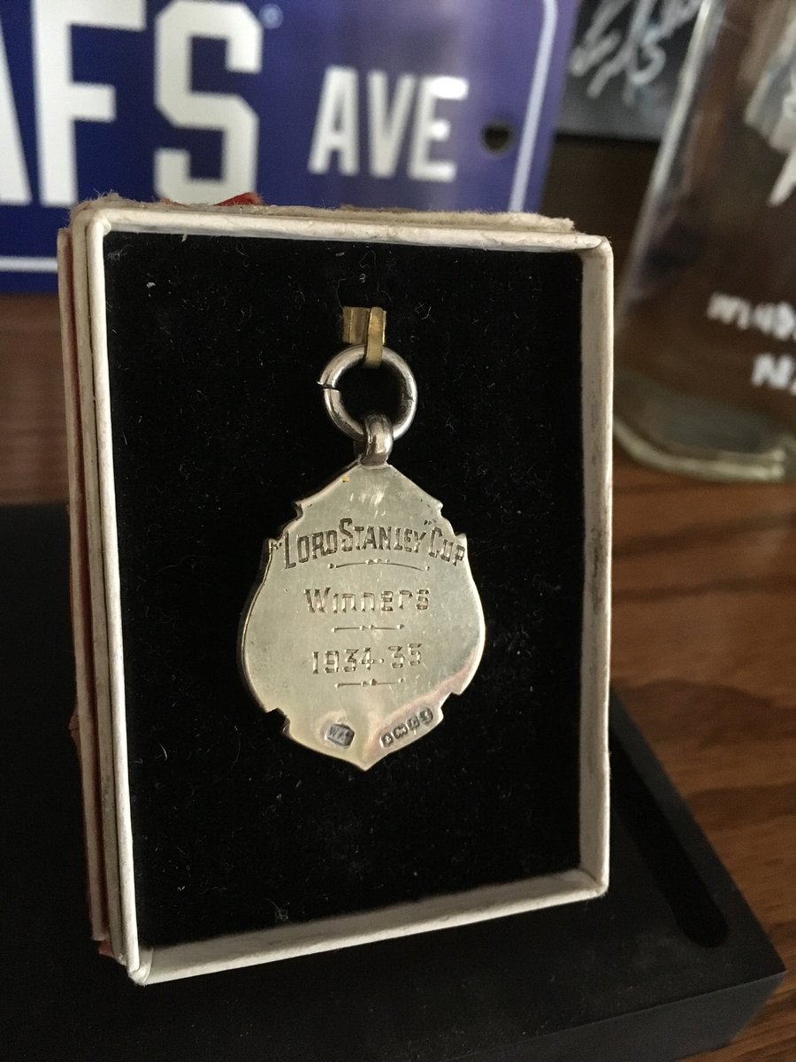 BrianGalama's tweet photo. I haven't been able to track one down yet, but while researching my hockey sticks, I found some sister cups to the Stanley Cup in England for Billiards, Bowling, Golf.  I did however find a medal that was awarded in the Liverpool area.  @HockeyHallFame @hockeyday #hockeyday @NHL https://t.co/peXUSo5mjd