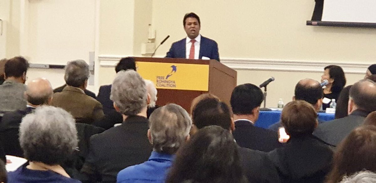 Delighted to speak <a href="/FreeRoCoalition/">Free Rohingya Coalition</a> conference in New York with other #Rohingya activists and international actors - we must come together to end #Rohingya Genocide in #Burma.
