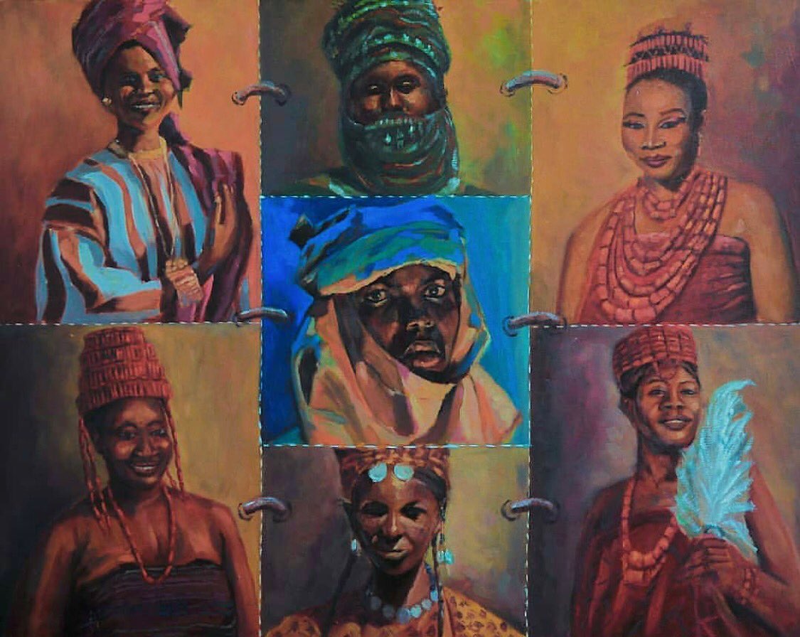 •Title - Culture & Identity | oil on canvas (60/48 inches). •Artist - Joshua Davies 
Nigeria, a country of unique people and diverse ethnicity. 
#artxedo #joshuadaviesart #blkartist #artculture #contemporaryart #edopeople #beninkingdom #owambe #nigeria #youngcontemporaries2019