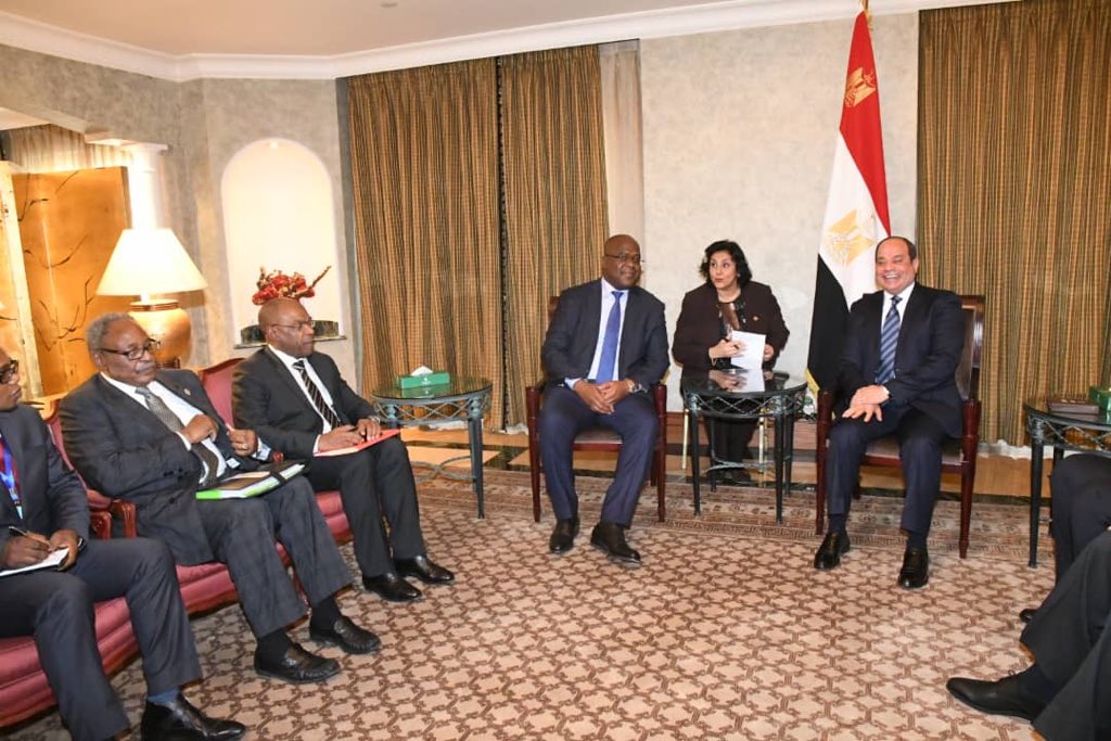 Presidence_RDC's tweet photo. #RDC
Rencontre entre le Président de la République Félix-Antoine Tshisekedi Tshilombo  de la #RDC et le Président Al Sissi de la République Arabe d'Égypte, ce samedi 09 février 2019 à  Addis-Abeba, en prélude au Sommet de l'#UA prévu du 10 au 11 février. https://t.co/4PtiwHfak1
