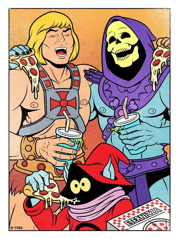 reactionfigure's tweet photo. Happy #NationalPizzaDay! Art by Matthew Skiff. https://t.co/7yvMm00ejj