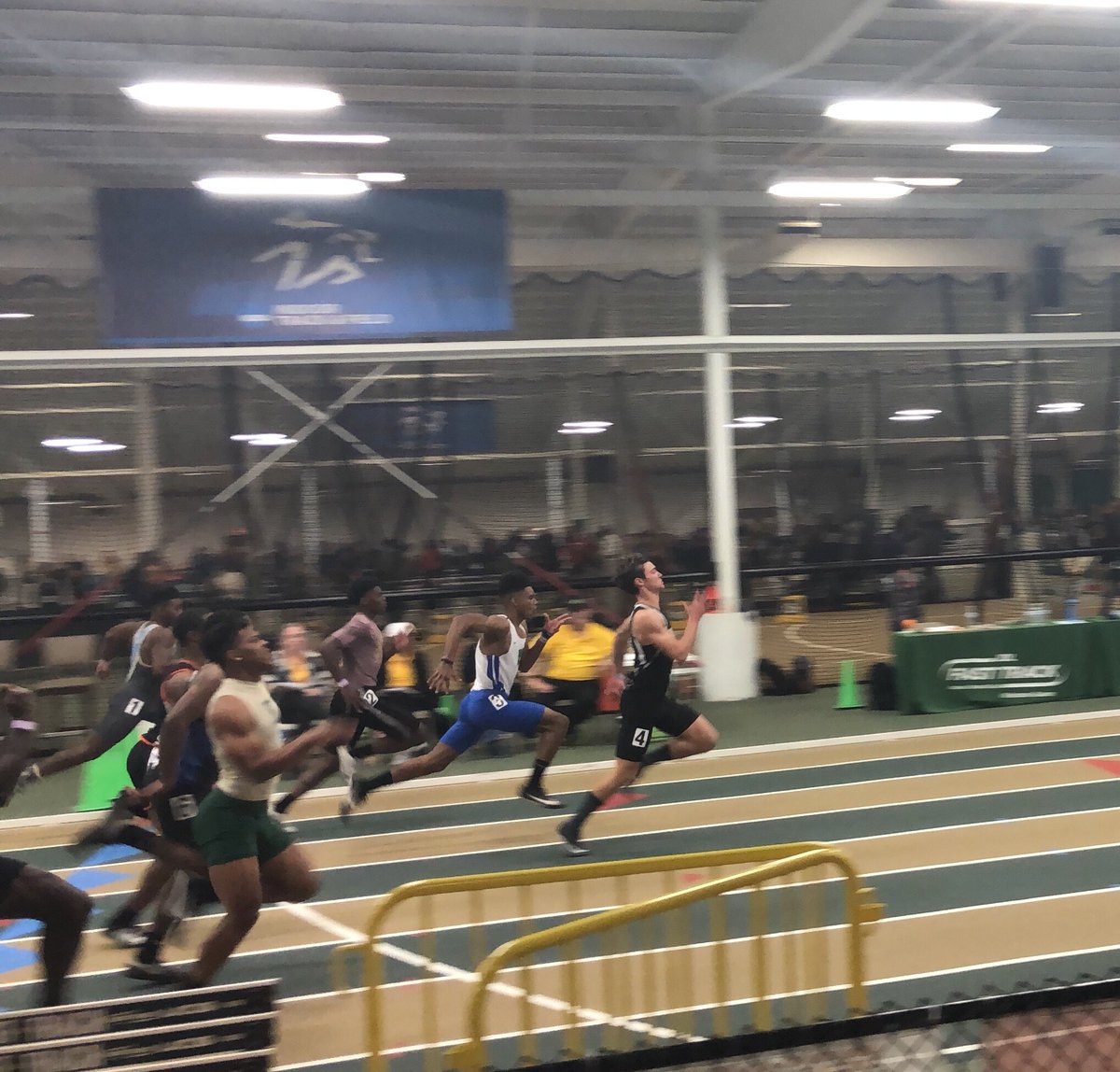 CoachDavisDHS's tweet photo. Whoop whoop!!! Tamarius Ramsey just finished 3rd in the 55m dash with a time of 6.8 seconds at the NCHSAA Track &amp; Field State Championship Meet!!!! Congratulations young man https://t.co/xsHju6zVrx
