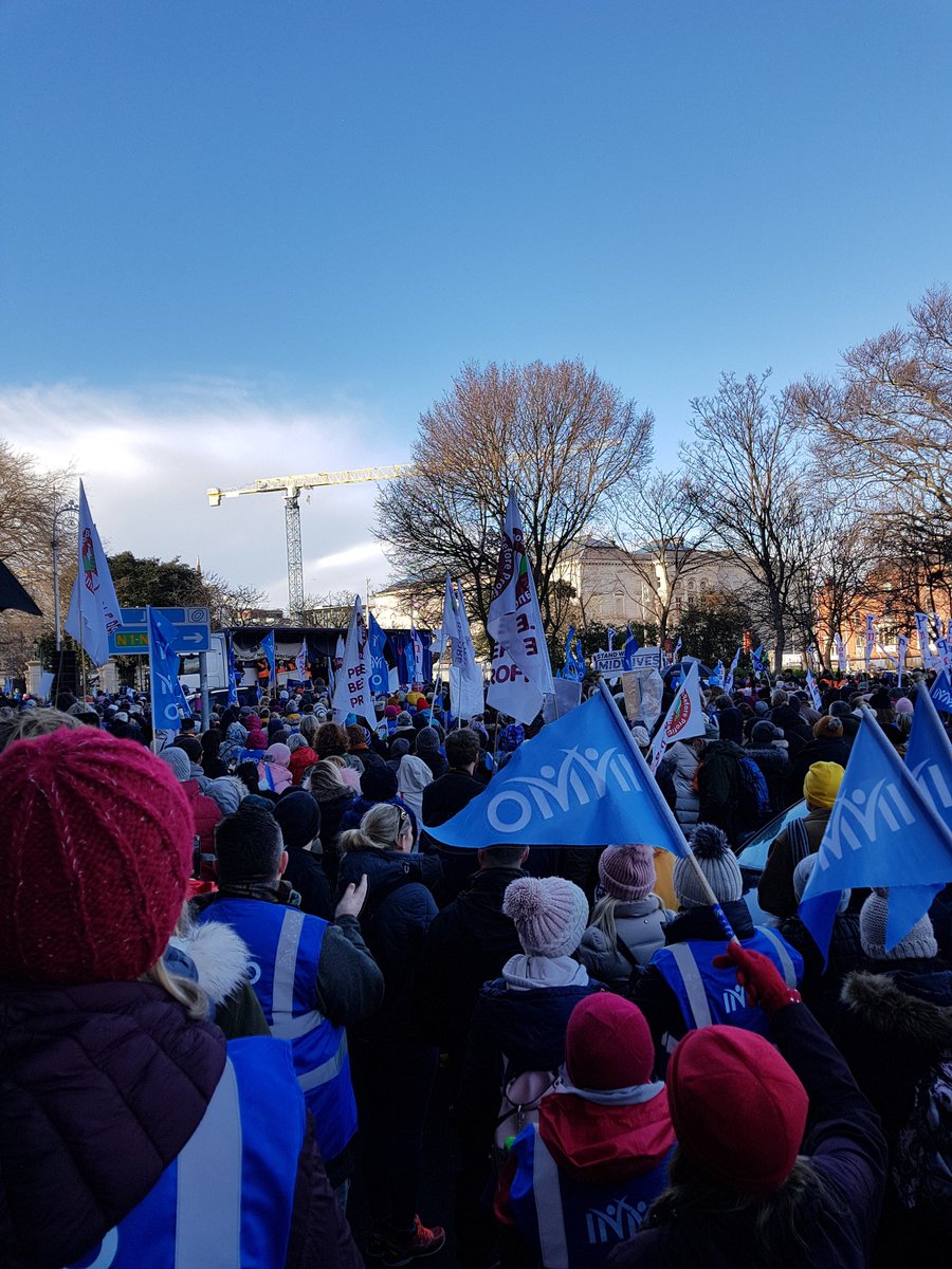 Amazing turnout today at the nurses and midwives rally, what a great collective demonstration <a href="/INMO_IRL/">Irish Nurses & Midwives Organisation</a> <a href="/PNA_IRL/">PNA</a> <a href="/ConnollyNursing/">Nursing-Connolly</a> <a href="/Beaumont_Dublin/">Beaumont Hospital</a> <a href="/DCUSU/">DCU Students' Union</a>